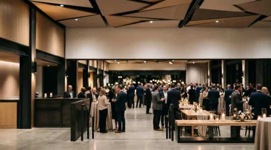 Ambiance sonore professionnelle lors d'un événement de marque avec spatialisation audio et atmosphère élégante